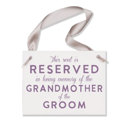 Script Wedding Memorial Sign for Mother/Father or Grandparents of the Bride/Groom (Grandmother of the Groom)