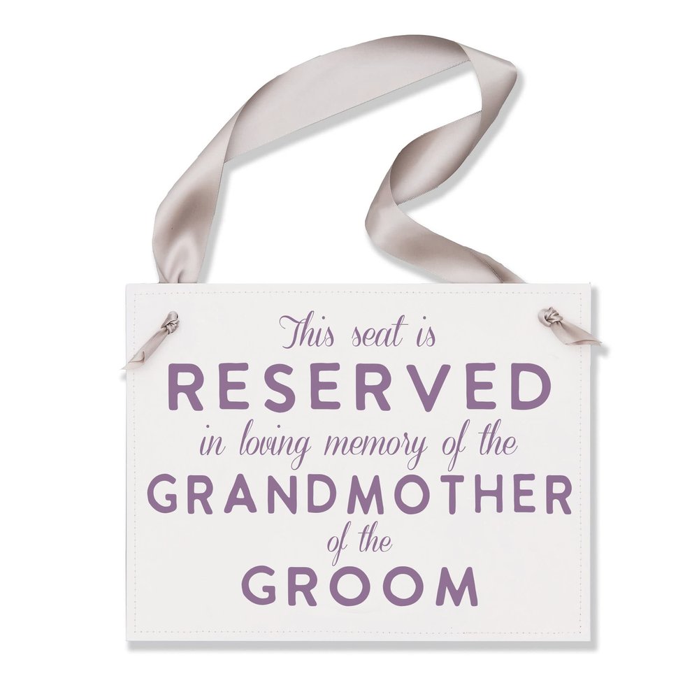 Script Wedding Memorial Sign for Mother/Father or Grandparents of the Bride/Groom (Grandmother of the Groom)