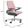 Steelcase Gesture Office Chair - Era Pink Lemonade Fabric, High Seat Height, Wrapped Back, Light on Dark Frame with Polished Aluminum Base, Lumbar Support, and Hard Floor Casters view 3