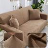 fmopq Stretch Sofa Slipcover 1 2 3 4 Seater Microfiber Sofa Cover 1-Piece Couch Cover Washable Furniture Protector with Non Skid Foam and Elastic Bottom for Kids Pets (Brown 1 Seater) view 1