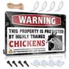 Bar Stuff for Man Cave Warning This Property is Protected by A Highly Trained Chicken1 Sign Bar Decor for Home Cool Things Under 20 Dollars ( Size : 30X40CM ) view 1