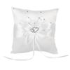 TOPINCN Ring Bearer Pillow 8 x 8 Inch Double Hearts Satin White view 1