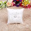 TOPINCN Ring Bearer Pillow 8 x 8 Inch Double Hearts Satin White view 2