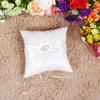 TOPINCN Ring Bearer Pillow 8 x 8 Inch Double Hearts Satin White view 3