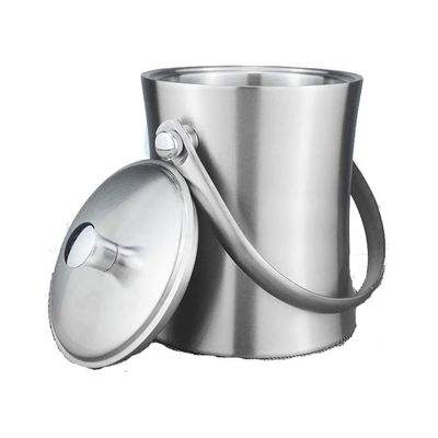 KDLK ice Bucket for Cocktail bar Ice Bucket Insulated Stainless Steel Double Walled Ice Bucket with Lid for Beer Wine Cooler (Size : 1L)