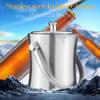 KDLK ice Bucket for Cocktail bar Ice Bucket Insulated Stainless Steel Double Walled Ice Bucket with Lid for Beer Wine Cooler (Size : 1L) view 3