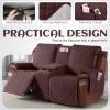 KinCam 100% Waterproof Recliner Loveseat Cover with Console, Non-Slip Reclining Couch Covers for 2 Seat, Recliner Sofa Cover Furniture Protector with Elastic Straps for Kids, Pets, Coffee view 4