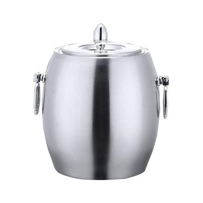 ice bucket for cocktail bar Ice Bucket Stainless Steel Insulated Ice Bucket Ice Tongs And Lidfor Wine Champagne Beer Keg Ktv Bar Silver (Size : Small)