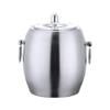 ice bucket for cocktail bar Ice Bucket Stainless Steel Insulated Ice Bucket Ice Tongs And Lidfor Wine Champagne Beer Keg Ktv Bar Silver (Size : Small) view 1