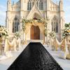 2ftx15ft Aisle Runner Rug for Party Black Sequin Carpet Runner Prom Decor Shimmer Banquet Indoor Glitter Aisle Runner view 1