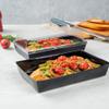 Restaurantware Matsuri Vision 8 x 5 x 1.5 Inch Medium Sushi Trays 100 Greaseproof Sushi Packaging Boxes - Lids Sold Separately Disposable Black Paper Sushi Containers For Entrees Or Desserts view 3