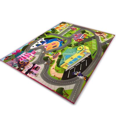 Kids Rug Play mat Rug City Life Road Carpet Baby Cartoon Fun Carpet Children's Rug Great for Playing with Cars and Toys,Kidsroom,Playroom,Green 79"X118"