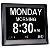 Day Date Time Clock for Seniors Elderly 3 Medication Reminders+ 5 Custom Reminders Digital Calendar Dementia Impaired Vision Memory Loss Clock(Black,8-inch) view 1
