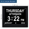 Day Date Time Clock for Seniors Elderly 3 Medication Reminders+ 5 Custom Reminders Digital Calendar Dementia Impaired Vision Memory Loss Clock(Black,8-inch) view 2