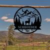 Custom Metal Sign Deer Monogram, Personalized Farm Deer Last Name Sign for Home, Forest Monogram Wall Decor, Custom Metal Family Name Art, Outdoor Hunting Wall Decor, Housewarming Gift, Hunter Gift view 2