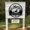 Custom Metal Sign Deer Monogram, Personalized Farm Deer Last Name Sign for Home, Forest Monogram Wall Decor, Custom Metal Family Name Art, Outdoor Hunting Wall Decor, Housewarming Gift, Hunter Gift view 4