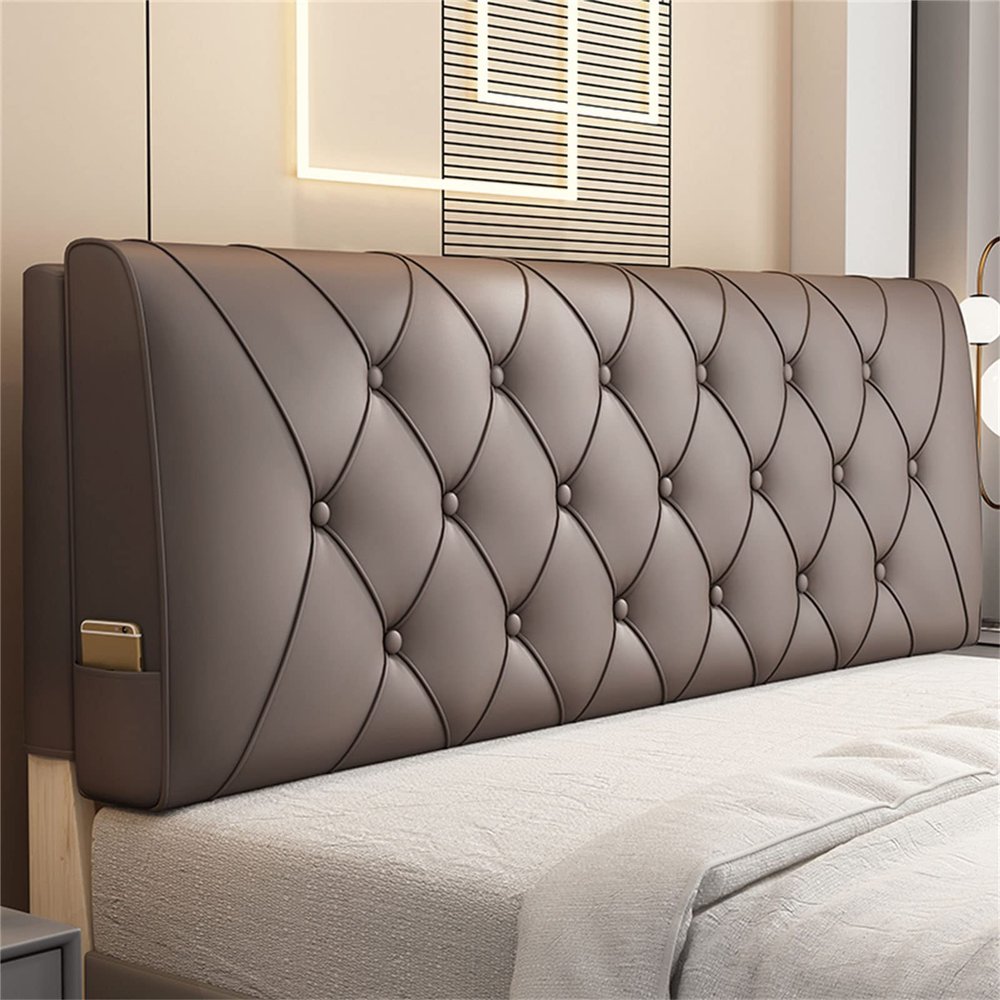 Waterproof Headboard Cushion Bed Backrest Upholstered Wall Pillow Reading Pillow Large Bolster Lumbar Wedge Pillow for King/Twin/Queen Daybed Bed,A,with headboard 78.7"/200cm