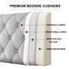 Waterproof Headboard Cushion Bed Backrest Upholstered Wall Pillow Reading Pillow Large Bolster Lumbar Wedge Pillow for King/Twin/Queen Daybed Bed,A,with headboard 78.7"/200cm view 3
