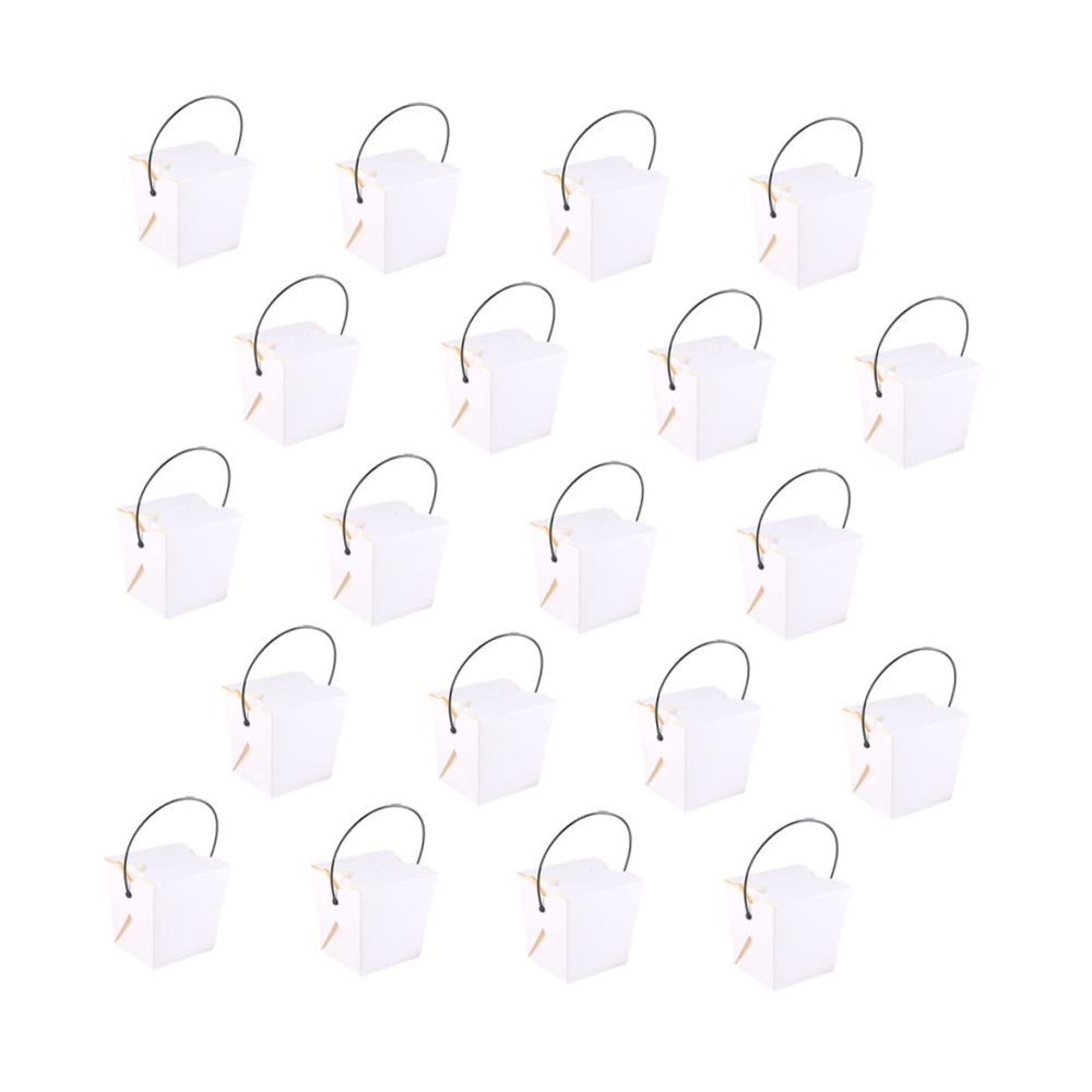 Cabilock 20pcs Disposable Take Paper Boxes for Snacks Fried Foods and Popcorn Kraft Paper Food Containers for Outdoor Use Portable and Practical Meal Packaging
