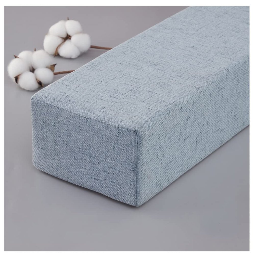 Bed Headboard Gap Filler Pad Bed Bridge with Soft Fabric Top Twin to King Converter Kit Portable Bedside Protection Cushion Headboard Gap Filled (Color : Grey Blue, Size : 10X10X180cm)