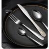 16 Pieces Silver Silverware Set, IKXO Modern Stainless Steel Flatware Set for 4, Mirror Polished Tableware Cutlery Set for Home and Restaurant, Include Knife/Spoon and Fork, Dishwasher Safe view 2