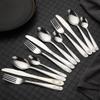16 Pieces Silver Silverware Set, IKXO Modern Stainless Steel Flatware Set for 4, Mirror Polished Tableware Cutlery Set for Home and Restaurant, Include Knife/Spoon and Fork, Dishwasher Safe view 4