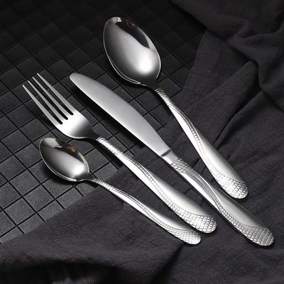 16 Pieces Silver Silverware Set, IKXO Modern Stainless Steel Flatware Set for 4, Mirror Polished Tableware Cutlery Set for Home and Restaurant, Include Knife/Spoon and Fork, Dishwasher Safe