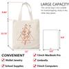 Taoqiao Canvas Floral Botanical Tote Bag for Women, Reusable Grocery Bags, Cute Cat Tote Bags Aesthetic for Shopping view 4