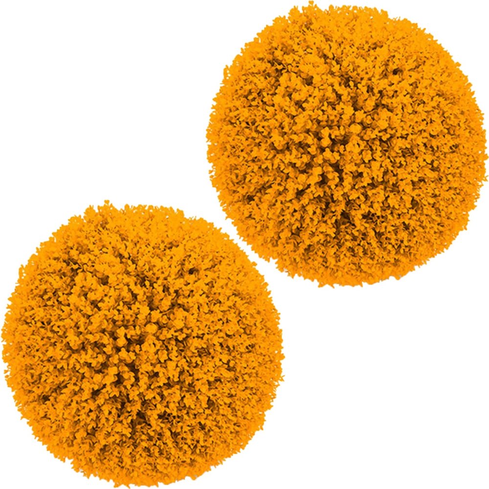 2PCS Artificial Plant Topiary Ball, Simulation Plant Grass Ball, Lifelike Plants Decor, for Home Garden Wedding Birthday Party Hanging Wall Decoration,Orange,40cm/15.74in