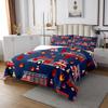 Firefighting Truck Bedspread Twin,Fire Truck Coverlet Set 2pcs for Kids Teens Boys Adults Room Decor,Western Emergency Rescue Vehicle Quilted Coverlet,Red Blue Bedding Quilt with 1 Pillowcase view 3