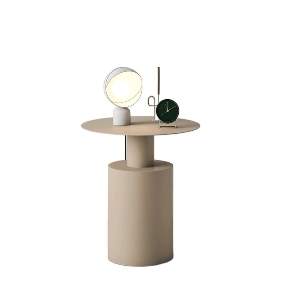 UNNS Bedside Cabinets Nordic Style Modern Minimalist Bedside Table Living Room Bedroom Round Table Creative Bedside Table Creative Round Side Table Nightstand (Color : Beige)