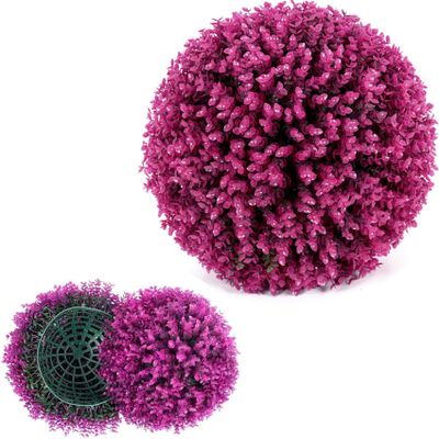 2PCS Artificial Plant Topiary Ball, Simulation Plant Grass Ball, Lifelike Plants Decor, for Home Garden Wedding Birthday Party Hanging Wall Decoration,Fuchsia,40cm/15.74in