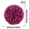 2PCS Artificial Plant Topiary Ball, Simulation Plant Grass Ball, Lifelike Plants Decor, for Home Garden Wedding Birthday Party Hanging Wall Decoration,Fuchsia,40cm/15.74in view 2