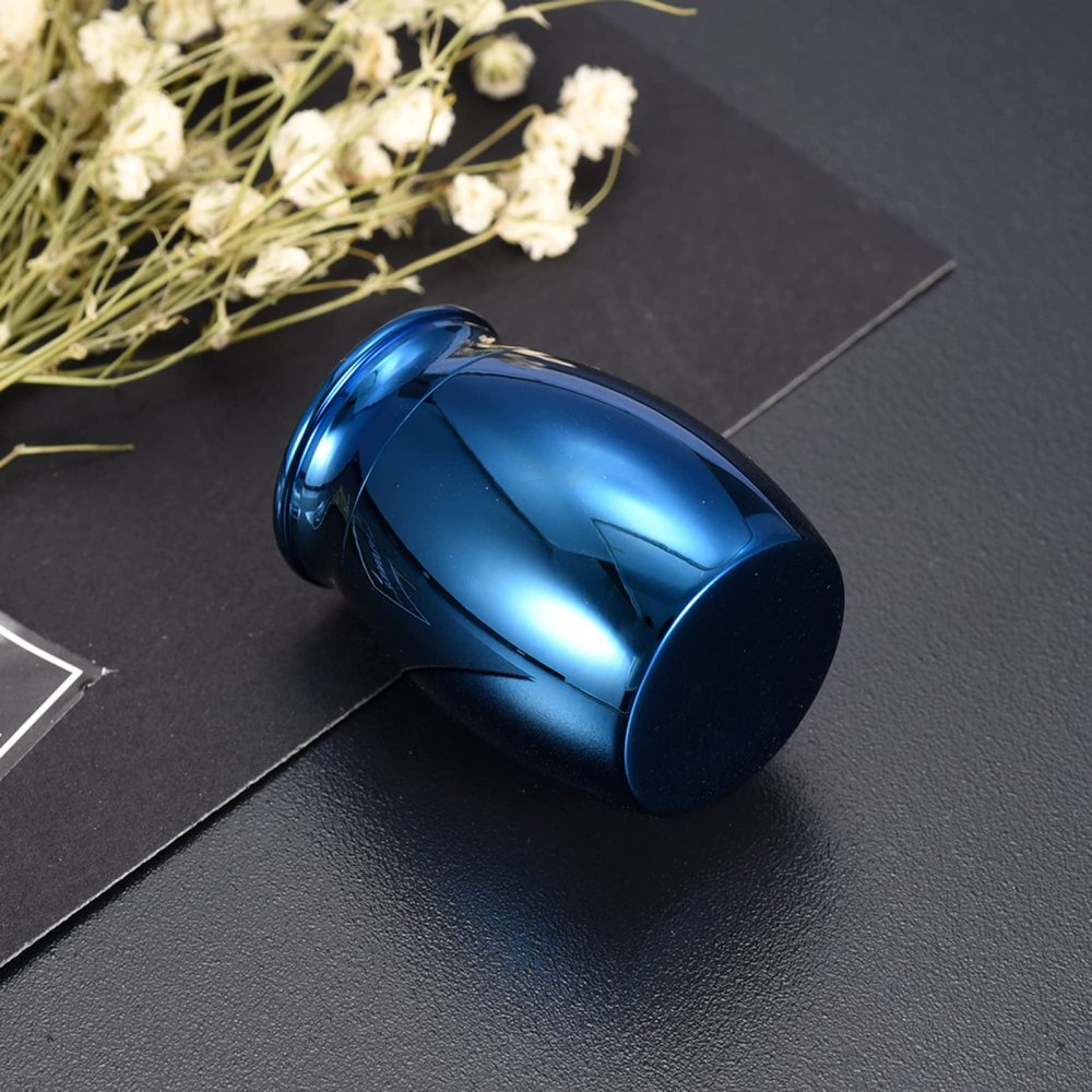 SHEIL 45mmx29mm Mirror Polished Stainless Steel Memorial Casket Human Funeral Cremation Urns for Keepsake Human/Pet Ashes