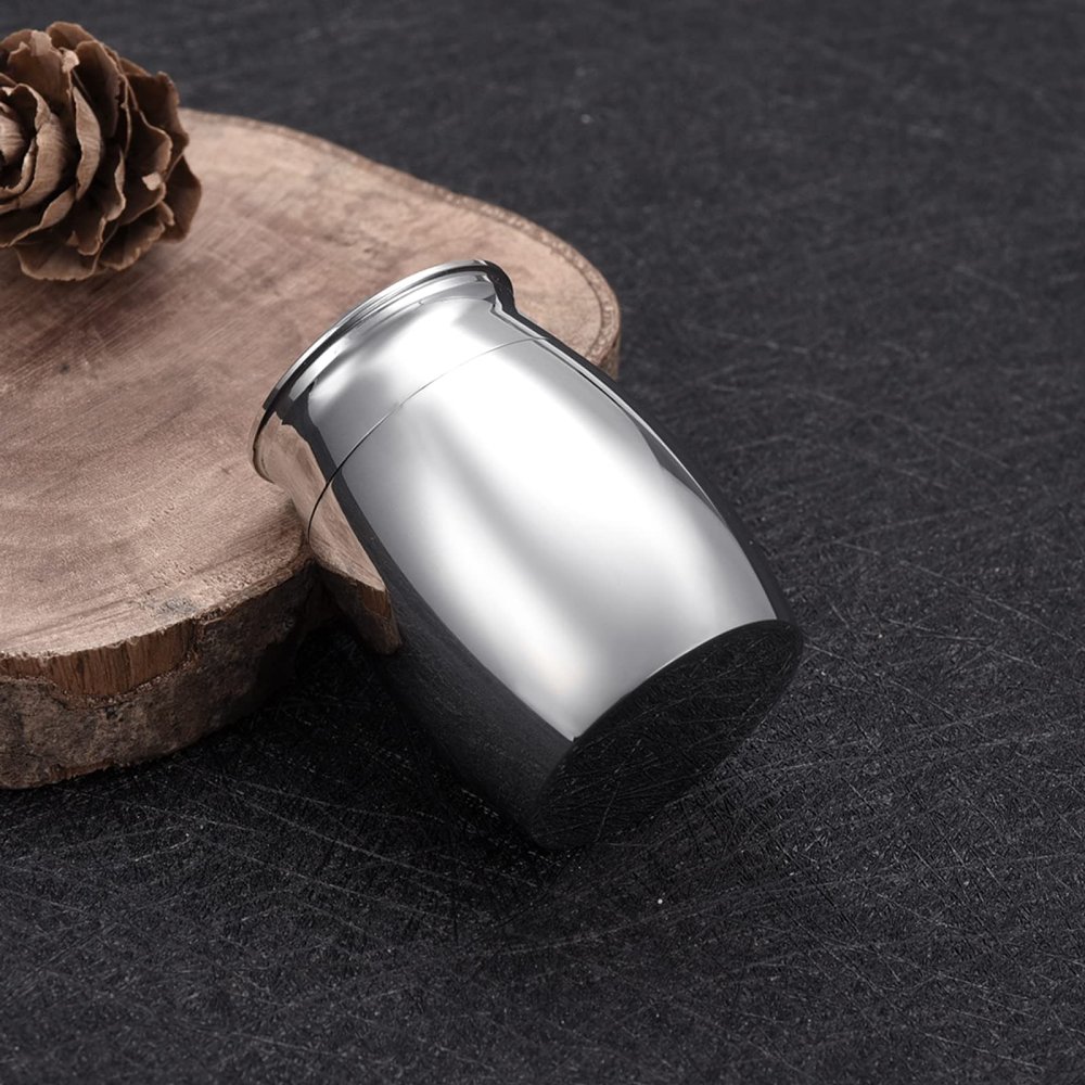 SHEIL 45mmx29mm Mirror Polished Stainless Steel Memorial Casket Human Funeral Cremation Urns for Keepsake Human/Pet Ashes