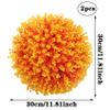 2PCS Artificial Plant Topiary Ball, Simulation Plant Grass Ball, Lifelike Plants Decor, for Home Garden Wedding Birthday Party Hanging Wall Decoration,Orange,30cm/11.81in view 2