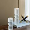 A&B Home Glass Candle Holder - Short Frosted Glass Tealight Holder, Bedroom Living Room Coffee Table Bathroom Counter Accent Piece Dining Table Illumination, 3" x 3" x 7" view 3