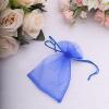 100 pcs 4x6-Inch Royal Blue Organza Gift Candy Favor Bags Drawstring Reusable Treat Pouches Wedding Jewerly Storage view 4