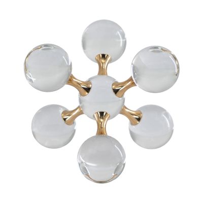A&B Home Abstract Glass Orb Statue - Modern Art Glass Ball Decorative Object, Tabletop Home Dcor, Bedroom Living Room Bathroom Entryway Console Table Book Shelf Accent Piece, 8" x 8" x 8"