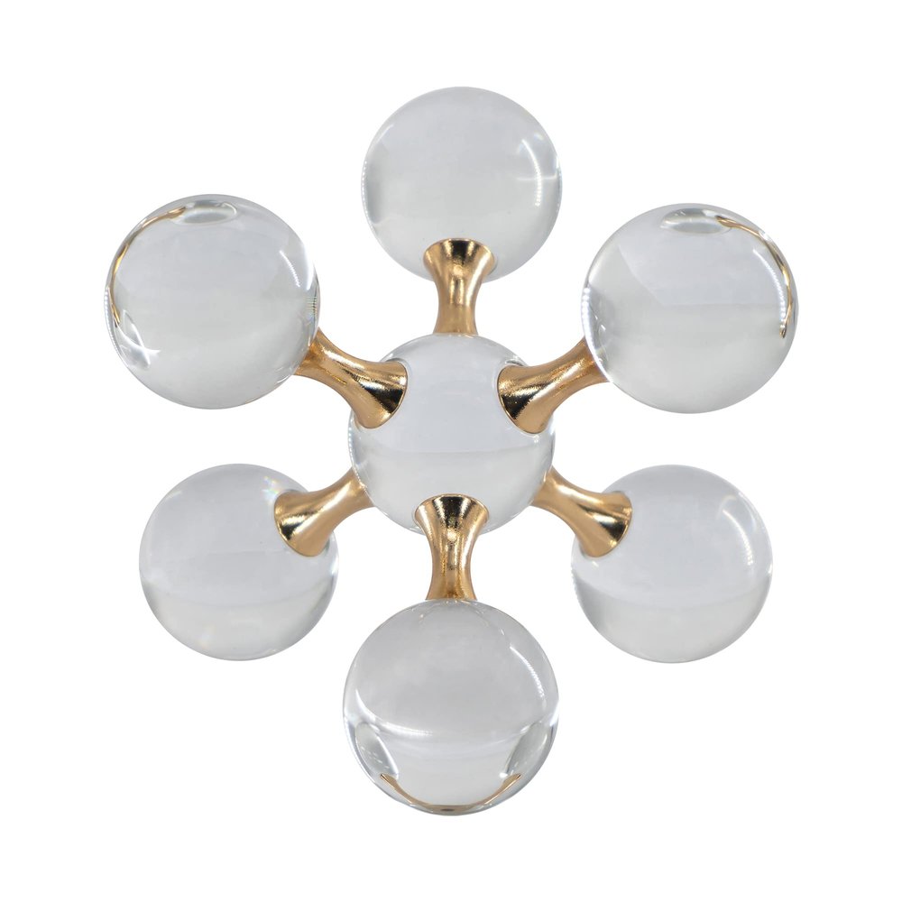 A&B Home Abstract Glass Orb Statue - Modern Art Glass Ball Decorative Object, Tabletop Home Dcor, Bedroom Living Room Bathroom Entryway Console Table Book Shelf Accent Piece, 8" x 8" x 8"
