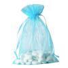 Balsa Circle 100 pcs 6x9 inch Turquoise Organza Gift Candy Favor Bags Drawstring Reusable Treat Pouches Wedding Jewerly Storage view 3