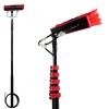 UIBAO Window Cleaning Pole Hose Fed for Solar Panels Telescopic Brush Multi-Angle Extension Pole Window Cleaning Kit with 4-Hole Water Fed Brush 30cm/55cm Optional,Brushhead30cm-7.2m view 1