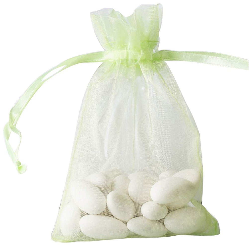 Balsa Circle 100 pcs 4x6-Inch Mint Green Organza Gift Candy Favor Bags Drawstring Reusable Treat Pouches Wedding Jewerly Storage