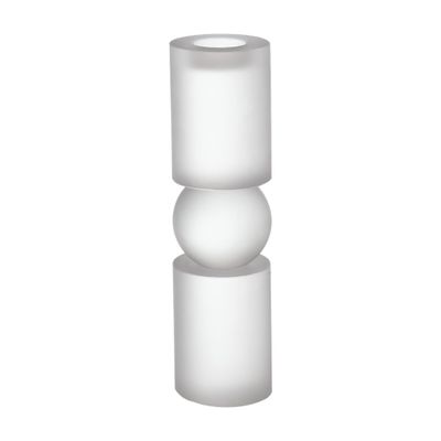 A&B Home Glass Candle Holder - Slender Frosted Glass Tealight Holder, Bedroom Living Room Coffee Table Bathroom Counter Accent Piece Dining Table Illumination, 3" x 3" x 11"