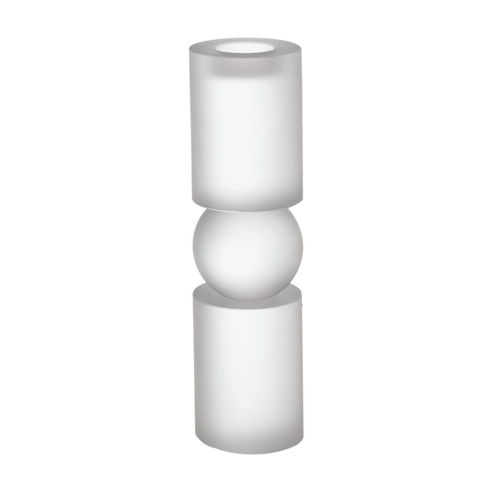 A&B Home Glass Candle Holder - Slender Frosted Glass Tealight Holder, Bedroom Living Room Coffee Table Bathroom Counter Accent Piece Dining Table Illumination, 3" x 3" x 11"