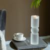 A&B Home Glass Candle Holder - Slender Frosted Glass Tealight Holder, Bedroom Living Room Coffee Table Bathroom Counter Accent Piece Dining Table Illumination, 3" x 3" x 11" view 4
