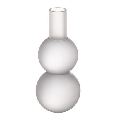 A&B Home Glass Candle Holder - Frosted Glass Candle Holder, Decorative Taper Candle Holder, Bedroom Living Room Coffee Table Bathroom Counter Accent Piece Dining Table Illumination, 3" x 3" x 7"