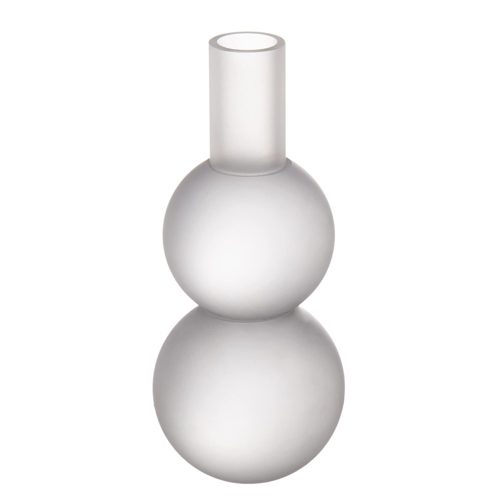 A&B Home Glass Candle Holder - Frosted Glass Candle Holder, Decorative Taper Candle Holder, Bedroom Living Room Coffee Table Bathroom Counter Accent Piece Dining Table Illumination, 3" x 3" x 7"
