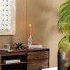 A&B Home Glass Candle Holder - Frosted Glass Candle Holder, Decorative Taper Candle Holder, Bedroom Living Room Coffee Table Bathroom Counter Accent Piece Dining Table Illumination, 3" x 3" x 7" view 2