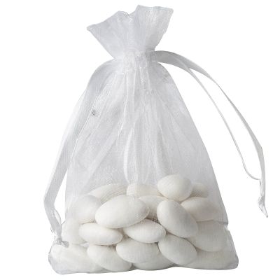 Balsa Circle 100 pcs 4x6-Inch White Organza Gift Candy Favor Bags Drawstring Reusable Treat Pouches Wedding Jewerly Storage